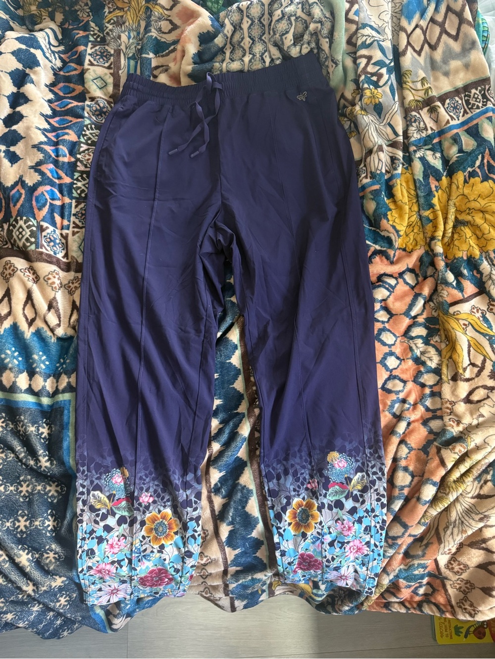Johnny Was Light Blue Active Top with Bee Logo